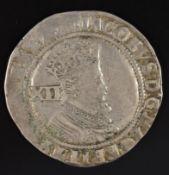 James I shilling 1605-6, issue 2, 4th bust 1604-11, Seaby 2655 (GF+)