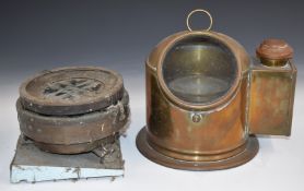 RAF P10 WW2 or similar aircraft compass, as fitted to Lancaster bombers together with a brass ship's