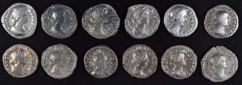 Roman Imperial coinage The Antonines AD138-193 Faustina Junior twelve silver Denarius, struck