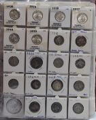 A large amateur collection of French coinage contained in an album, 19thC onwards, includes silver
