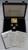 Westminster cased coins comprising three miniature gold coins, kangaroo nugget, Richard II
