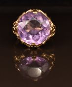 A 14k gold ring set with paste, 4.4g, size K