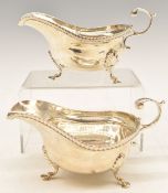 George V pair of hallmarked silver sauce boats, Chester 1924, maker S Blanckensee & Son Ltd,