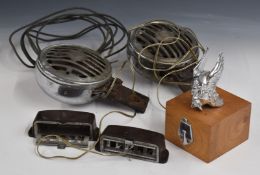 Boxed pair of Lucas New Alto car horns, the box marked WT29 together with a chrome Rover Viking