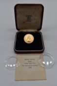 Hong Kong 1980 22ct gold £1000 Lunar Year Coin, weight 15.98g, in original box