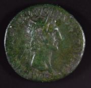 Roman Imperial coinage Adoptive Emperors AD96-138 Nerva bronze Dupondius, laureate head obv, rev