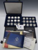 Westminster coin case containing twenty four largely silver crown sized commemorative coins