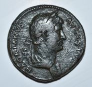 Roman Imperial coinage Adoptive Emperors AD96-138 Hadrian bronze Sestertius, HADRIANUS AUG VSTUS,