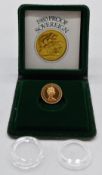 Queen Elizabeth II 1980 proof gold full sovereign, in case