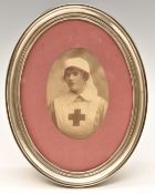 George V hallmarked silver oval photograph frame with easel back, Birmingham 1915, maker Sydney &