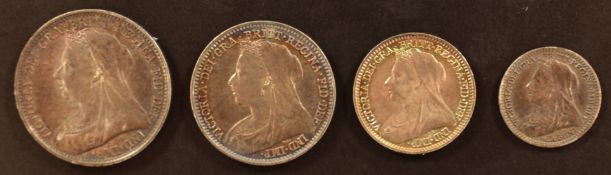 Queen Victoria 1894 veiled head Maundy set