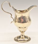 Georgian hallmarked silver pedestal cream jug, London 1787, maker's mark rubbed, height 12.5cm,