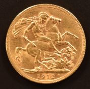 George V 1912 gold full sovereign