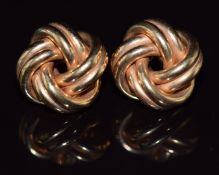 A pair of 9ct gold knot earrings, 2.8g