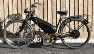 1940 New Hudson 98cc autocycle, registration number GKM 257, with original buff logbook, purchased