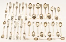 Victorian Mappin Brothers hallmarked silver canteen of Old English pattern cutlery comprising six