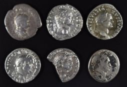 Roman Imperial coinage Flavian Dynasty AD69-96 Vespasian six silver Denarius, various reverses,