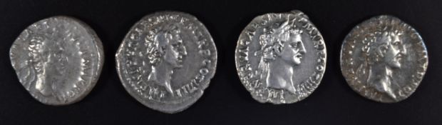Roman Imperial coinage Adoptive Emperors AD96-138 Nerva four silver Denarius, various reverses