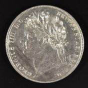 George IV 1821 half crown laureate head issue 1, garnished shield, Seaby 3807 (NEF)