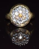 A 9k gold ring set with yellow and white sapphires, 4.6g, size N