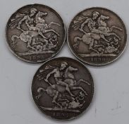 Three Queen Victoria crowns comprising Jubilee and two veiled head examples