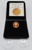 Queen Elizabeth II 1982 proof gold full sovereign, in case