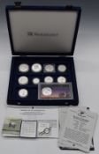 Westminster coin case containing ten various Australian silver coins, with certificates