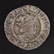 Henry VIII hammered half groat profile 2nd coinage, Canterbury Archbishop Warham, Seaby 2343 (VF)