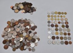 A collection of UK coinage, overseas holiday change etc