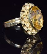 An 18ct gold ring set with a paste, 8.7g, size P