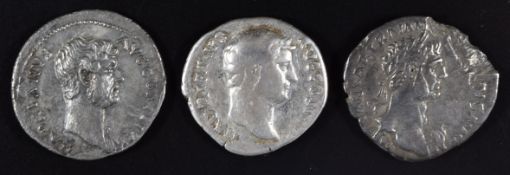 Roman Imperial coinage Adoptive Emperors Ad96-138 Hadrian three silver Denarius includes obv.