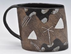 John Maltby (1936-2020) pottery jug with abstract and geometric decoration, signed Maltby to base,