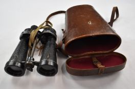 Pair of Barr & Stroud 7x CF41 binoculars with broad arrow mark, serial number 38144, with leather