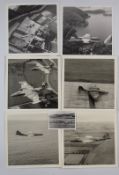 Eighteen Royal Air Force interest photographs including Hawker Hunter group take off from RAF