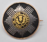 Scots Guards sweetheart badge / brooch inscribed K J C for Katherine Jane Cutler (daughter of Lt