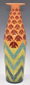 Dennis Chinaworks signed trial bottle vase decorated in a geometric pattern, H39cm