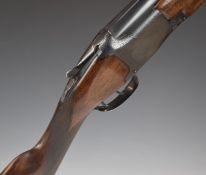 Browning 12 bore over and under ejector shotgun with engraved lock, trigger guard, underside, fences