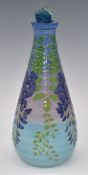 Dennis Chinaworks signed limited edition2/30 covered flask vase decorated with wisteria and with