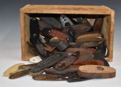 Over 70 various shotgun and rifle butt plates including metal and composite examples, some with