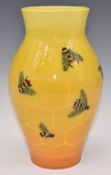 Dennis Chinaworks signed limited edition 9/46 baluster vase decorated with bees on honeycomb, H27cm