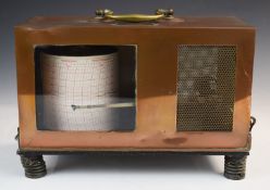 Copper cased thermograph, length 28cm