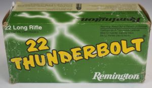 Five-hundred .22 Thunderbolt rifle cartridges, in original boxes. PLEASE NOTE THAT A VALID