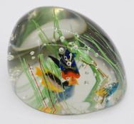 Cenendese style large Murano lampwork fish aquarium glass dump paperweight, H11cm, largest