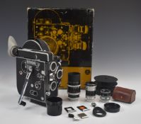 Paillard Bolex H16 16mm cine camera, with 10mm 1:1.6 RX, 25mm 1:1.4 RX and 75mm 1:1.9 Switar lenses,