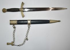 German Nazi Third Reich Luftwaffe dress dagger with wire bound grip, Paul Weysberg & Co Soligen to