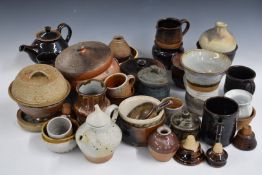A large collection of Ninniss and other studio pottery, some dated 1960s including Winchcombe,
