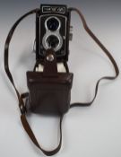 Seagull 4A TLR camera with 1:3.5/75 lens, in leather case