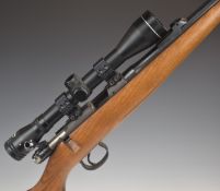 CZ 452-2E ZKM .22 bolt-action rifle with semi-pistol grip, sling mounts, Webley 4x40 scope and 25