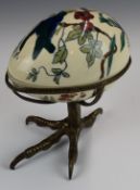 Porcelain egg box on a plated bird/ostrich foot stand, H18.5cm
