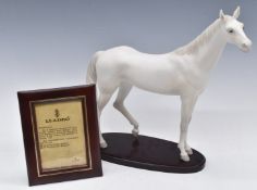 Lladro limited edition 136/1000 white horse, with certificate, H48cm